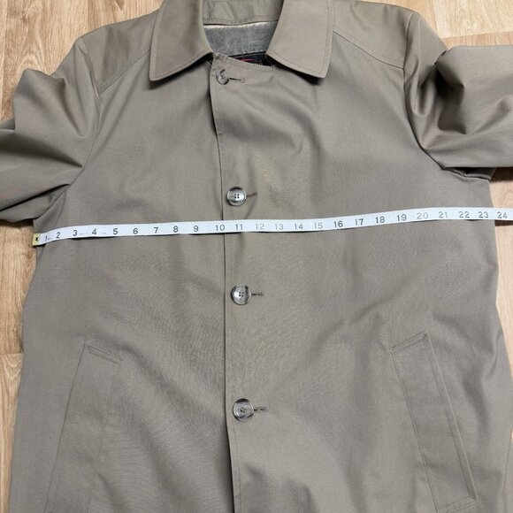 BOTANY 500 TRENCH COAT LIGHT BROWN MENS 40 ZIP OUT FUR LINER MADE IN USA NEUTRAL - Picture 10 of 11